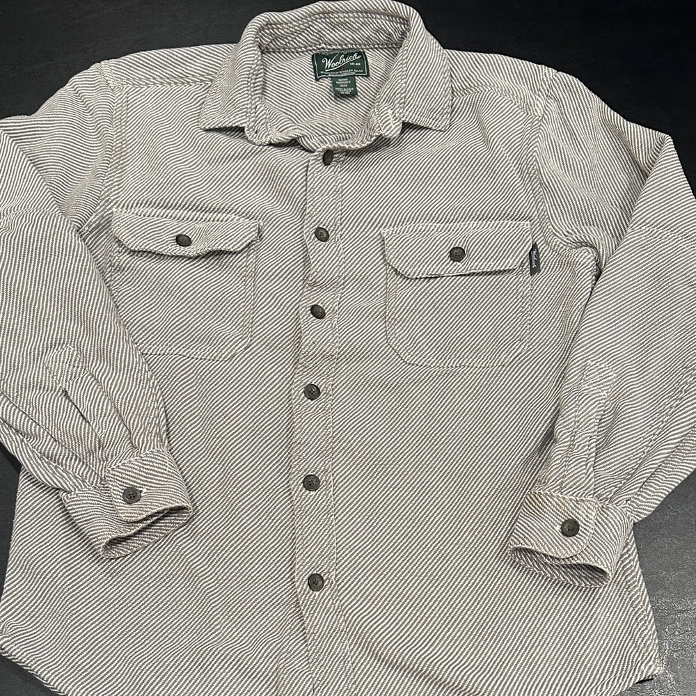 Woolrich Black and White Striped Shirt